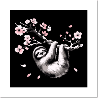 Kawaii Sloth Anime Japan Sakura Novelty Cute Funny Sloth Posters and Art